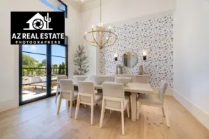 Real estate videography of a Paradise Valley estate at twilight with mountain view