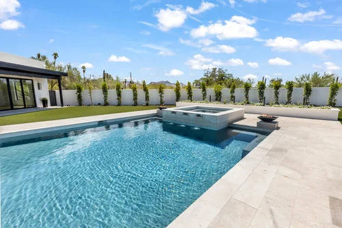 Real Estate Photography of Backyard Pool and Spa in Chandler, AZ