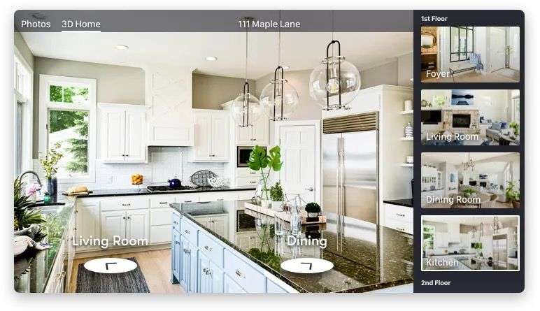 Interactive 3D Virtual Home Tour Kitchen View in Chandler, AZ