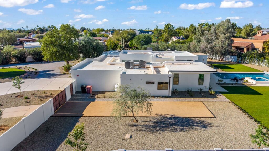 Real Estate 3D Tour Services in Chandler, AZ 4 Drone Aerial Photography of Modern Home Backyard in Chandler, AZ