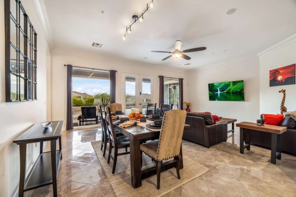 Dining and living room interior photo shoot for listing in Mesa, AZ