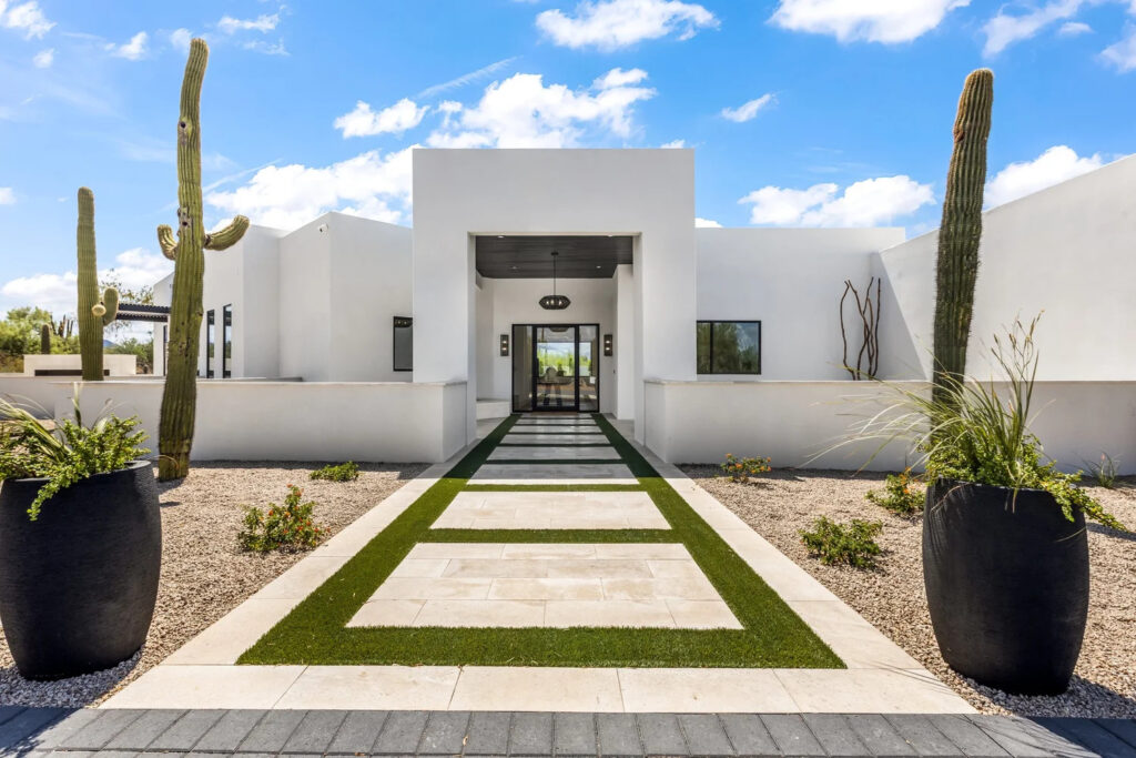 Real Estate 3D Tour Services in Scottsdale, AZ 1 Professional Real Estate Photography of Modern Home Entrance in Scottsdale, AZ