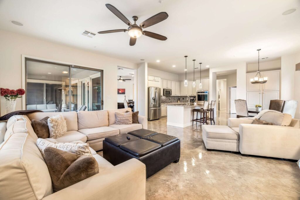 Open concept living room and kitchen video tour in Mesa, AZ